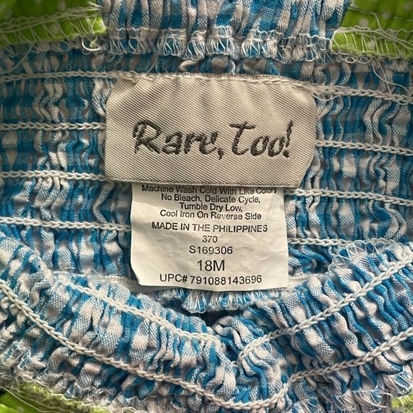 Rare Too Seersucker Seahorse Summer Dress, Size 18M - Picture 3 of 4